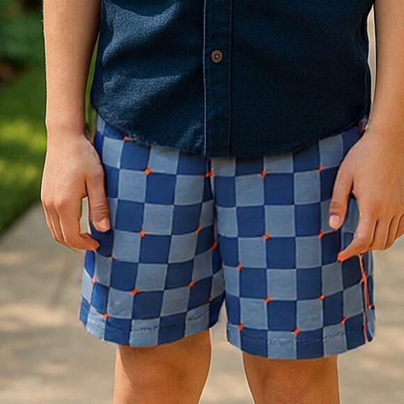 NWT Boys Sovereign Code Shorts Blue Checkered 12 *Flaw - Picture 1 of 10